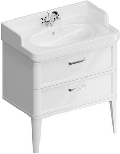 Тумба напольная " New" 80см, 2 ящика, БЕЗ раковины, цв.белый глянец, ZZ Kerama Marazzi Pompei PO.M.80.2\WHT