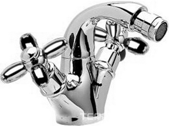 Смеситель для биде на 1 отв., с поворотным изливом, с д/к, (корпус цв. хром, ручки цв. хром), Primavera ZZ