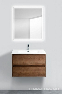 База под раковину подвесная с двумя выкатными ящиками, 710х460х515мм, без раковины, (цв.Rovere Tabacco),  ZZ BelBagno Kraft KRAFT-700-2C-SO-RT