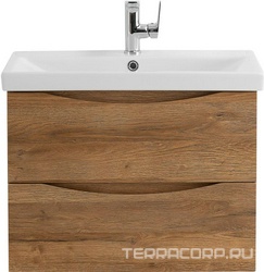 База под раковину подвесная с 2 выкатными ящиками, 664x440x500мм, без раковины, (цв.Rovere Rustico), Marino-Cer ZZ