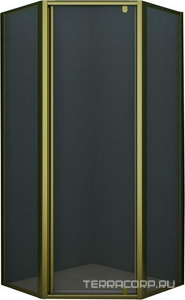 Душевое ограждение -113P 90*90*200 мм, пятиугольное, профиль бронза, прозрачное стекло 6 мм, БЕЗ поддона ZZ Aquael CS CS-113P/90*90