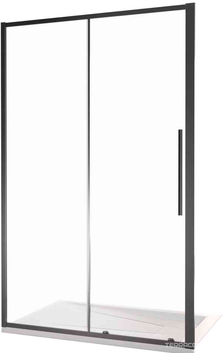 Перегородка боковая неподвижная Good Door (BAS) Idea 1000x1950, профиль черный, стекло прозрачное ZZ