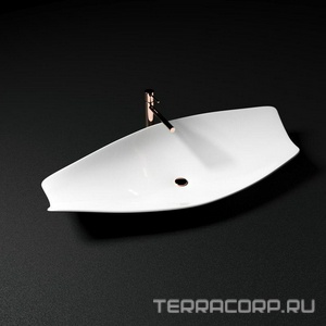 Раковина накладная на столешницу, 109х42хh16см, без отв.д/смесителя, без перелива,  ZZ Scarabeo Kong 8054