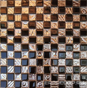 Мозаика Мастера Керамики Glass Мозаика 2169 шахматка черный-платина рисунок 23х23	 ZZ30х30 Черный 