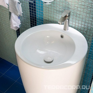 Умывальник Melana напольный 510/495/830мм на 1отверстие перелив керамика белый -B133, ZZ Melana MLN MLN-B133