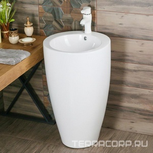 Умывальник Melana напольный 510/495/830мм на 1отверстие перелив керамика белый -B133, ZZ Melana MLN MLN-B133