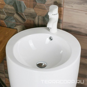 Умывальник Melana напольный 510/495/830мм на 1отверстие перелив керамика белый -B133, ZZ Melana MLN MLN-B133