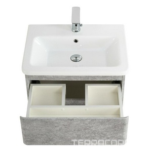 База под раковину подвесная с двумя выкатными ящиками, 500х450хh500мм, без раковины, (цв.Cemento Verona Grigio),  ZZ BelBagno Albano ALBANO-CER-500-2C-SO-CVG