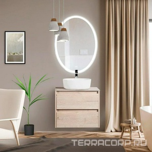 Зеркало 600x30x800мм, с встроенным по периметру светильником, сенсорным выключателем и подогревом, 12W, 220-240V, BelBagno ZZ BelBagno Универсал SPC-VST-600-800-LED-TCH-WARM