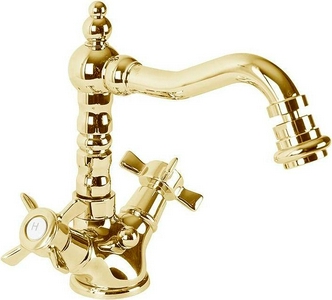 Смеситель для биде, с поворотным изливом, с д/к, (цв. золото),  ZZ Cezares Lord LORD-BS2-03/24