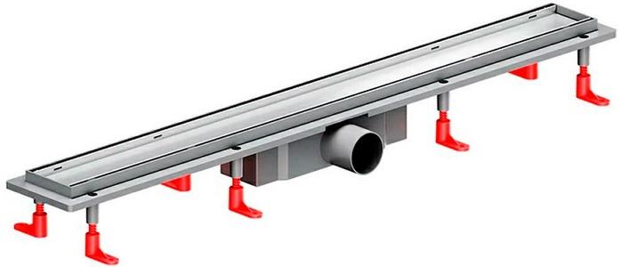 Душевой желоб 80 см, комбинированный затвор, решетка под плитку из нерж.стали AMPM Универсал W02SC-U11-080-04SB