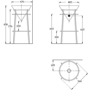 Метал.подставка для раковины CONO 44 белая матовая, ZZ Kerama Marazzi Cono CO.44\WHT.M