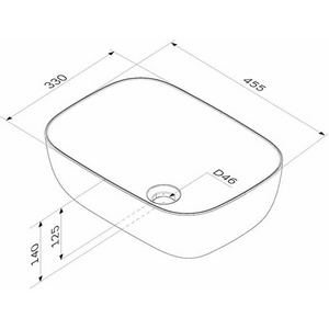 Раковина накладная 45х33 см, цв.белый AMPM FUNC M8FWCC10450WG