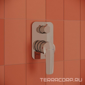 Комплект встраиваемого смесителя для душа (смеситель с внешней и внутр.частью, лейка, шланг, верхний душ с кронштейном), цв.хром Iddis ray RAYSB02i67