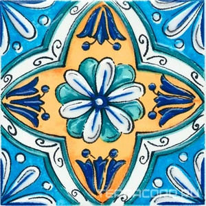 Керамическая плитка Kerama Marazzi Капри Вставка  майолика А4899.9х9.9 Комбинированный 