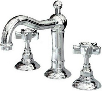 Смеситель для раковины на 3 отв. с повотным изливом и д/к (цв.Antique gold/ручки El Capitan), Nicolazzi ZZ Nicolazzi Tradizionale 1427 AG 69