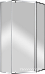 Душевой уголок 900х900хh1900мм, пятиугольн., дверь с 2 неподв. сегментами, вход 585мм, (стекло прозрачное 6мм, фурн.цв.хром), Eco ZZ