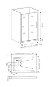 Душевая дверь в нишу раздвижная Good Door (BAS) Idea 1100x1950 мм, профиль черный, стекло прозрачное 6 мм  ZZ Good Door IDEA ИД00008