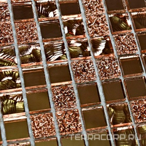 Мозаика Bonaparte Керамическая мозаика Mirror Bronze (4x15x15) 30.5x30.5 Бежевый 