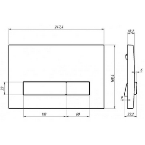Система инсталляции для унитазов Atom Line 410 с кнопкой смыва, черная soft touch, ZZ Berges Универсал 040340