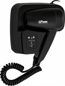 Фен стационарный для волос в ванную комнату с боковым креплением, с розеткой 1200W, цв.черный ZZ GFmark GFmark 6813