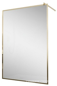 Душевая перегородка 1200хh2000мм, правая/левая, (стекло прозрачное 8мм Easy Clean, укорачиваемый кронштейн 1200мм, фурнит.цв.золото BRUSH), Walk IN ZZ RGW Walk In 32101212-16