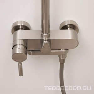 Смеситель для ванны и душа, с аксессуарами, цв. никель (сталь) матовый, ZZ Wasserkraft wern A14201