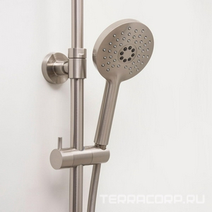 Смеситель для ванны и душа, с аксессуарами, цв. никель (сталь) матовый, ZZ Wasserkraft wern A14201