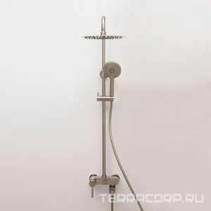 Смеситель для ванны и душа, с аксессуарами, цв. никель (сталь) матовый, ZZ Wasserkraft wern A14201