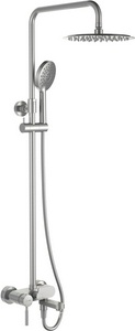 Смеситель для ванны и душа, с аксессуарами, цв. никель (сталь) матовый, ZZ Wasserkraft wern A14201