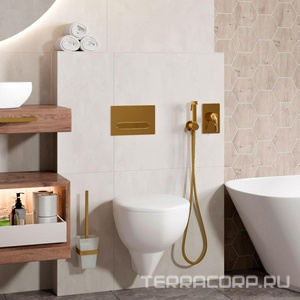 Смеситель для душа встраиваемый, внутренняя часть в компл, лейка и шланг приобрет. отдельно, цв.золото глянец, ZZ Wasserkraft Sauer 7151
