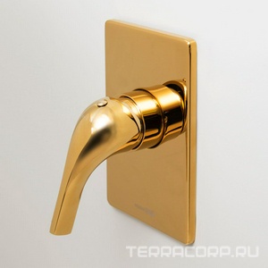 Смеситель для душа встраиваемый, внутренняя часть в компл, лейка и шланг приобрет. отдельно, цв.золото глянец, ZZ Wasserkraft Sauer 7151