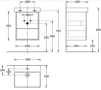 Тумба подвесная 50 см, 2 ящика, без раковины арт..wb.50,  цвет белый матовый Kerama Marazzi PRO PRO.50.2\WHT