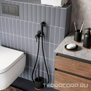 Встраиваемый смесител ь для душа с гигиенической лейкой, чёрный ZZ Wasserkraft Wasserkraft A70638