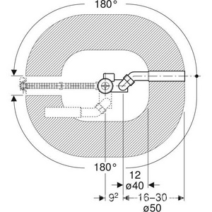 Слив-перелив д/ванны удлиненный, БЕЗ поворотной ручки и крышки слива арт.150.221.11.1 цв.белый или арт.150.221.21.1 цв.хром, Geberit ZZ Geberit Универсал 150.505.00.1