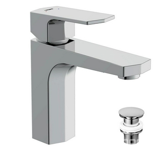 Смеситель для раковины, донный клапан click clack в комплекте, цв.хром Cersanit Wisla 63055