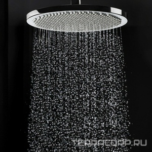 Душ верхний, стационарный, лейка 280мм, настенный монтаж, кронштейн 400мм, розетка в компл., (цв.белый матовый),  ZZ Bossini Apice H70430I.045