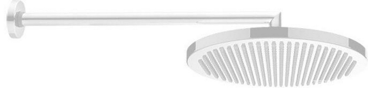 Душ верхний, стационарный, лейка 280мм, настенный монтаж, кронштейн 400мм, розетка в компл., (цв.белый матовый),  ZZ Bossini Apice H70430I.045