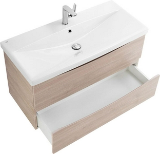 База под раковину подвесная с 2 выкатными ящиками, 964x438x500мм, без раковины, (цв.Rovere Grigio),  ZZ BelBagno Marino-Cer MARINO-CER-1000-2C-SO-RG-P