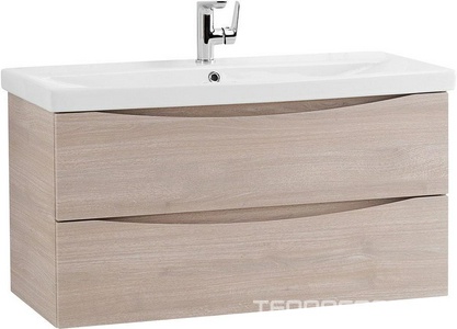 База под раковину подвесная с 2 выкатными ящиками, 964x438x500мм, без раковины, (цв.Rovere Grigio),  ZZ BelBagno Marino-Cer MARINO-CER-1000-2C-SO-RG-P