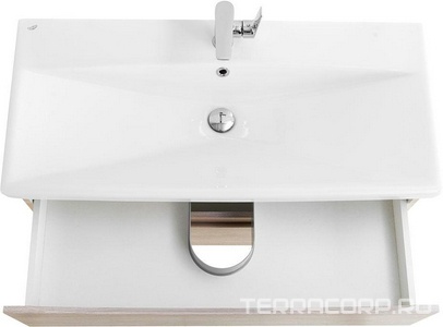 База под раковину подвесная с 2 выкатными ящиками, 964x438x500мм, без раковины, (цв.Rovere Grigio),  ZZ BelBagno Marino-Cer MARINO-CER-1000-2C-SO-RG-P