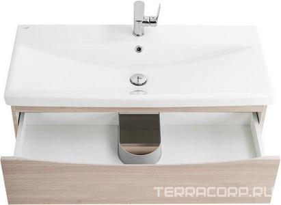 База под раковину подвесная с 2 выкатными ящиками, 964x438x500мм, без раковины, (цв.Rovere Grigio),  ZZ BelBagno Marino-Cer MARINO-CER-1000-2C-SO-RG-P