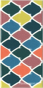 Керамическая плитка Kerama Marazzi Алькасар  дек. стена 7,4х15 ZZ Оранжевый 