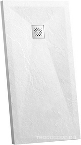 Поддон для душа 1000х800хh25мм, прямоугольный, крышка слива нерж.сталь в компл., без сифона арт. VSPH-D132,  (искуств.камень. цв.белый мат), Vincea ZZ Vincea Универсал VST-4SR8010W