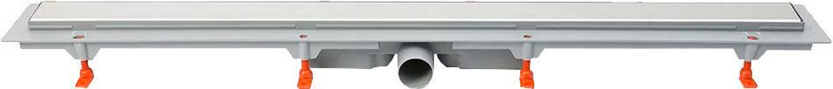 Водоотводящий желоб 650 мм MCH, боковой выпуск, комбинированный затвор, сливом D 40, с решеткой под плитку, цв. хром, ZZ Veconi Универсал V650K