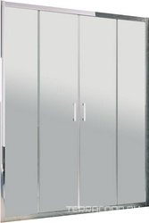 Дверь раздвижная двухсекционная ZP TUR NOVO h1900 150 08 01 профиль хром глянец, стекло прозрачное, покрытие BriteGuard, ZZ