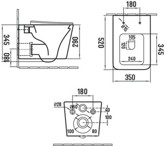 Унитаз подвесной, безободковый, 520х360х350мм, сиденье ультратонкое с микролифтом, крепеж в компл., (цв.антрацит матовый),  ZZ Vincea Q-Line VT1-12MA  /  ДЛЯ ЭКСПОЗИЦИИ