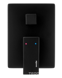 Смеситель для душа, встраиваемый в стену, на 2 выхода, (цв.черный матовый), Platta ZZ Swedbe platta 5519B