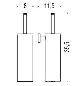 Ёрш для унитаза настенный (цв.хром),  ZZ Colombo Basic В2707