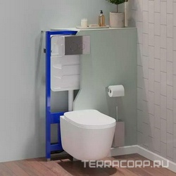 Инсталляция для подвесного унитаза, 500х135хh1120мм, со смывным бачком скрытого монтажа, фронт.управл., крепёж в компл., без клавиши смыва, Urbatec ZZ